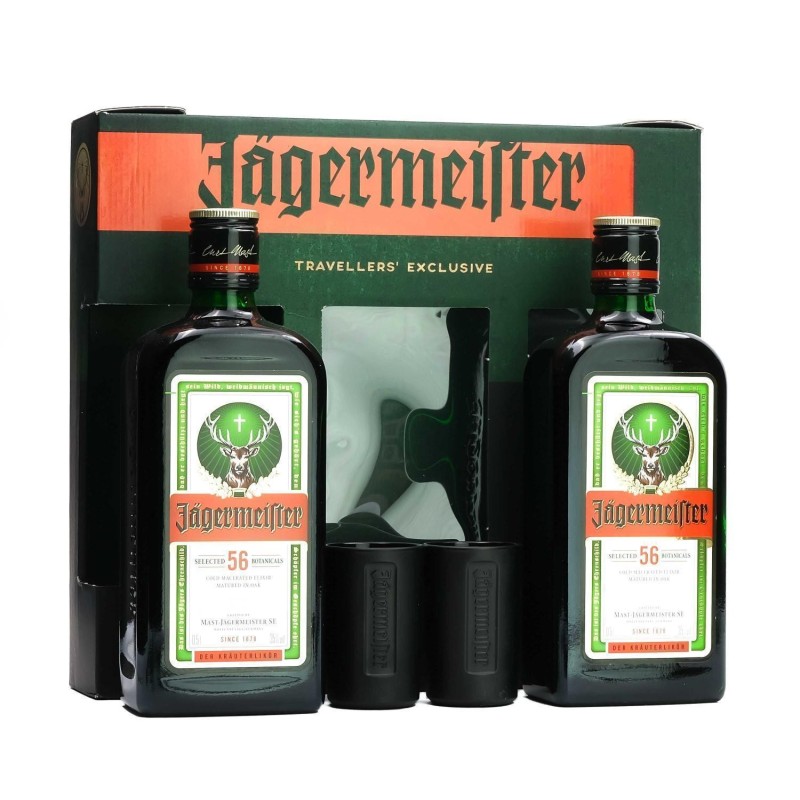 Jagermeister coffret 2X0,5cl + deux verres