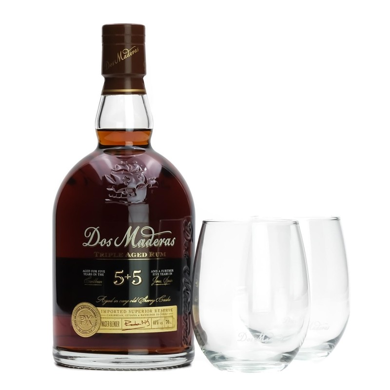 Rhum Dos Maderas 5+5 coffret deux verres
