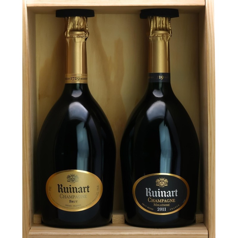 Champagne Ruinart coffret Duo R et Millésimé